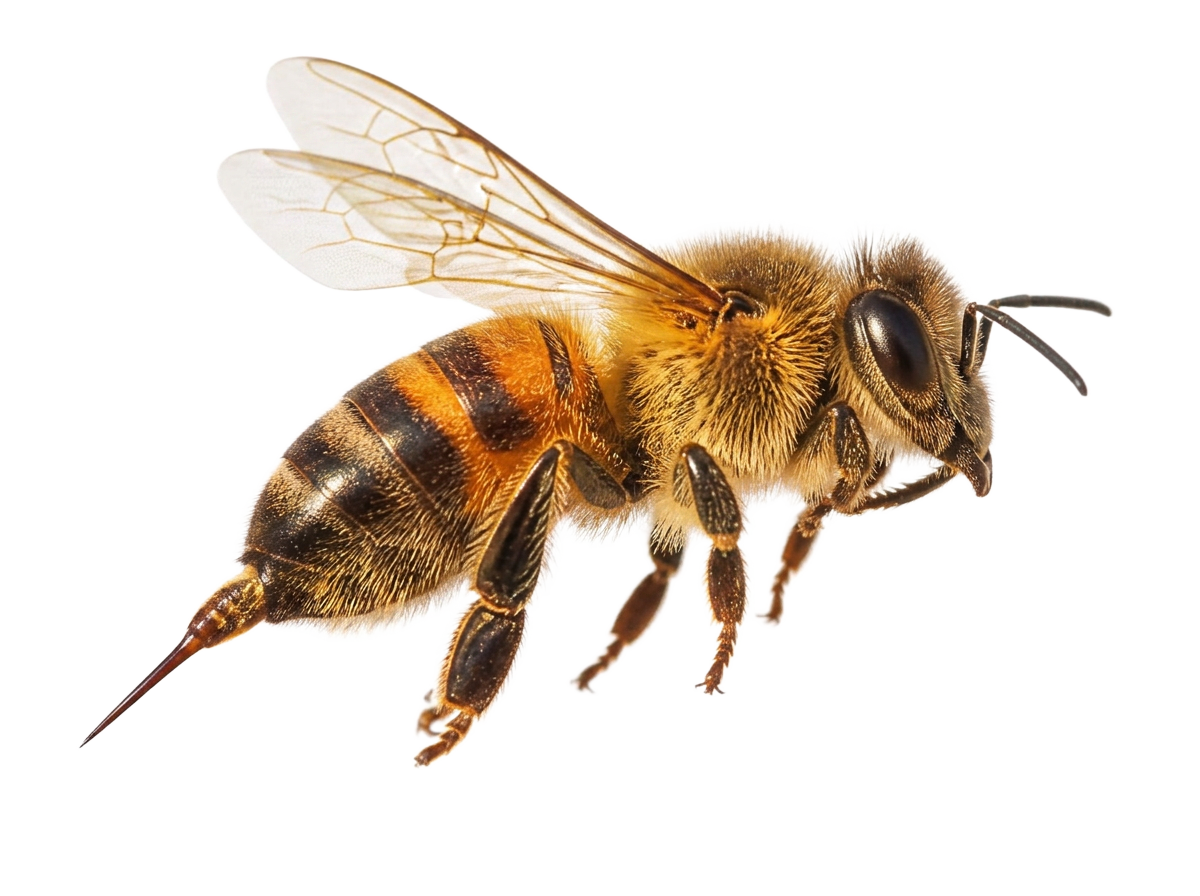 Close-up of a bee showing its stinger